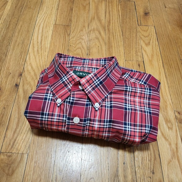 Orvis plaid button down wrinkles free - Picture 10 of 10